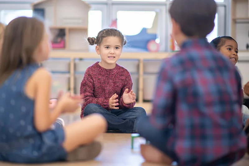 young children playing