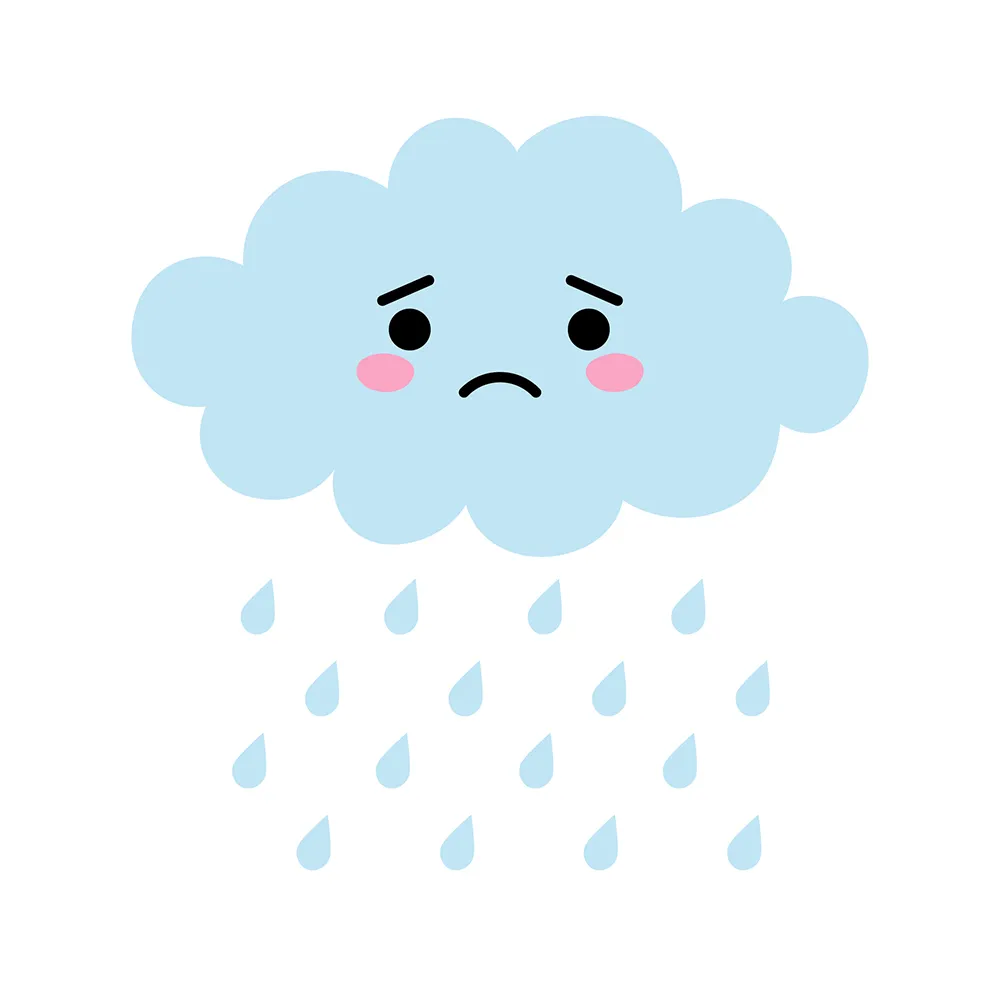 sad cloud raining